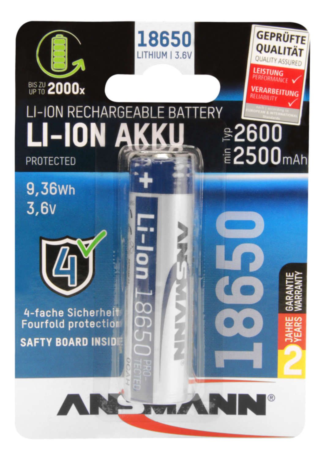 Ansmann 18650 Batteri 2600 mAh